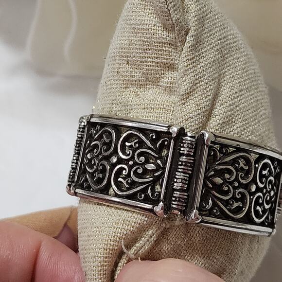 Brighton scrolled vintage retired lace filigree bracelet - Picture 8 of 9